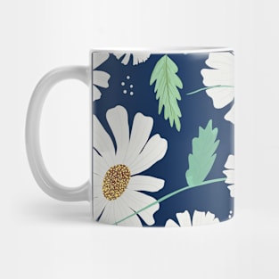 Daisy Floral Pattern - Blue Mug